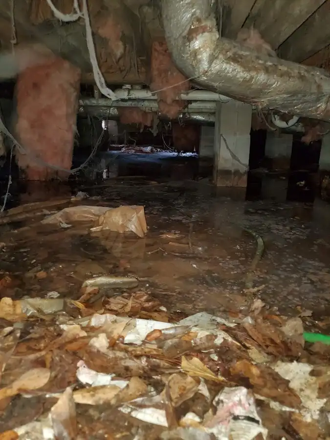 Crawl space flood assessment for Commercial Water Damage Restoration in Santa Clarita